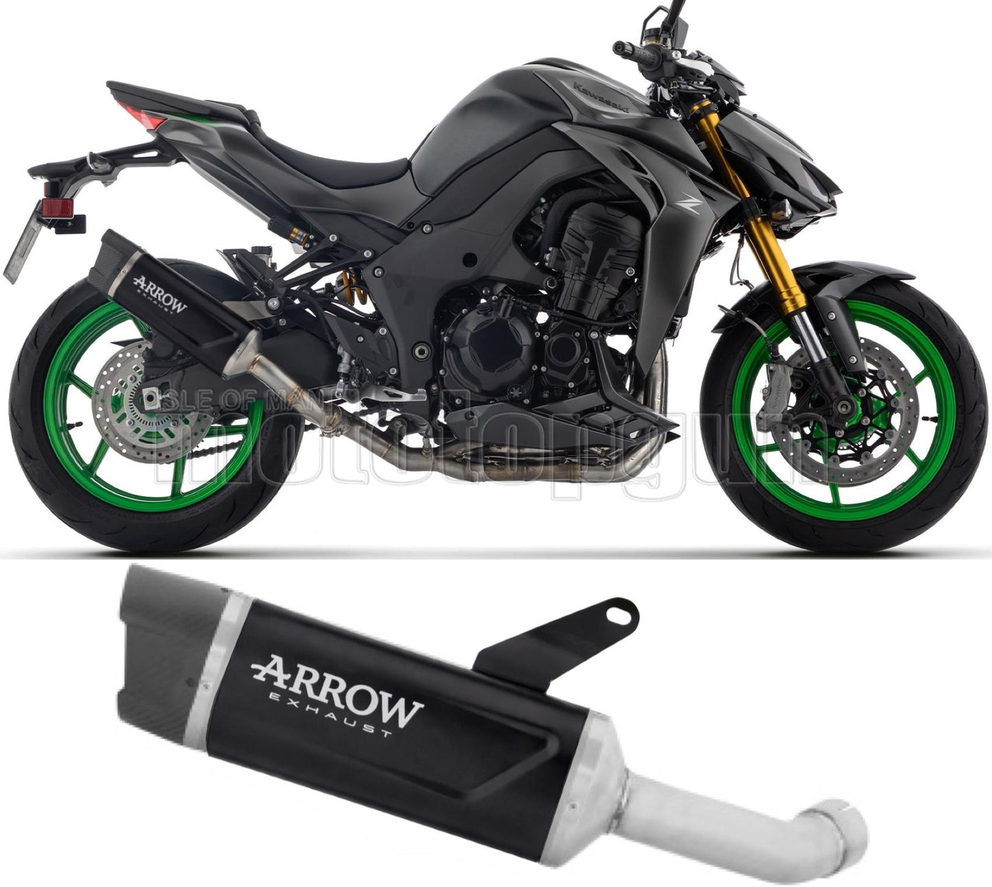 ARROW SCARICO OMOLOGATO INDY-RACE EVO ALLUMINIO NERO FONDELLO CARBY COMPATIBILE CON KAWASAKI Z1100 Z-1100 SE 25/26