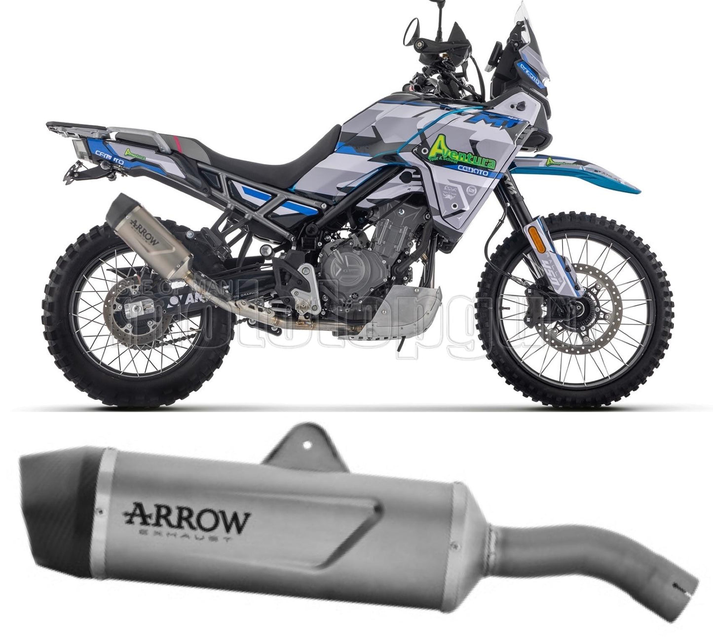 SCARICO OMOLOGATO ARROW INDY-RACE EVO IN TITANIO CON FONDELLO IN CARBY COMPATIBILE CON CF MOTO 450 MT 2024