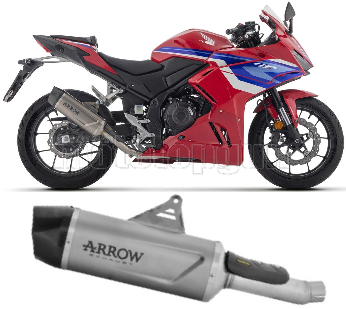 SCARICO OMOLOGATO ARROW INDY-RACE EVO IN TITANIO CON FONDELLO IN CARBY COMPATIBILE CON HONDA CBR 500 R 2024