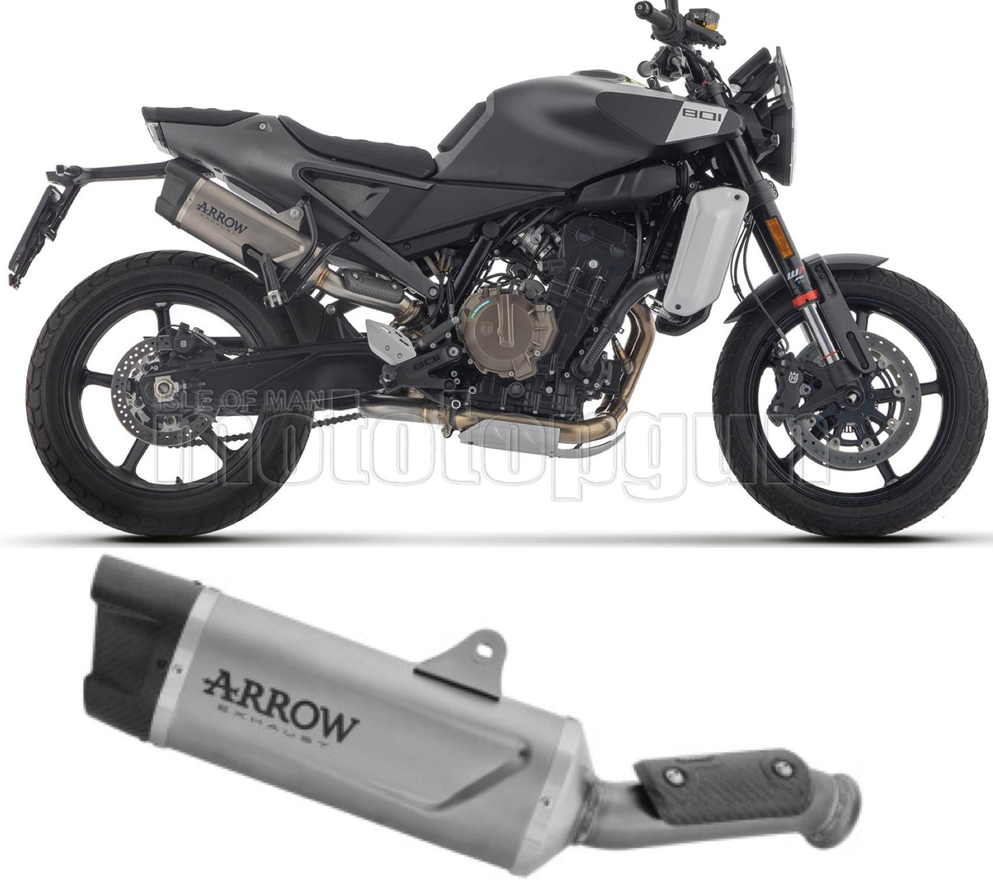 SCARICO OMOLOGATO ARROW INDY-RACE EVO IN TITANIO CON FONDELLO IN CARBY COMPATIBILE CON HUSQVARNA SVARTPILEN 801 2024