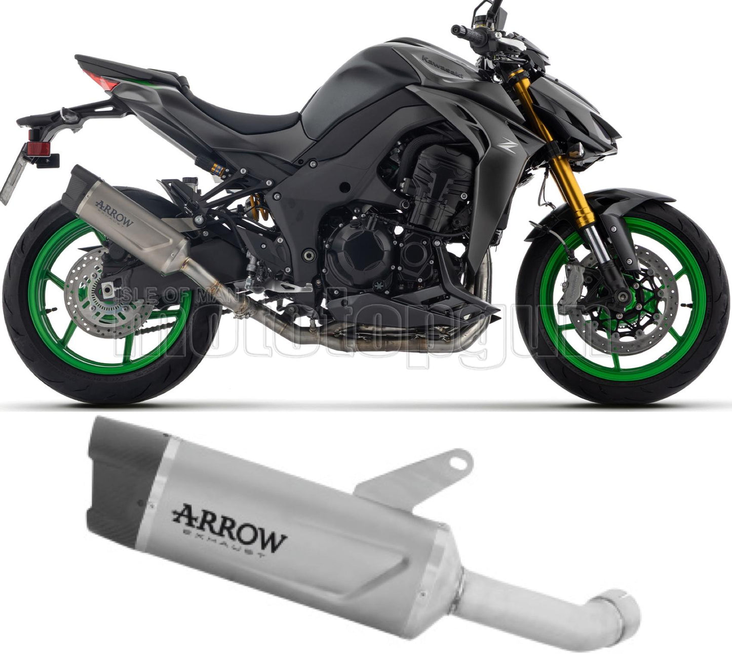 ARROW SCARICO OMOLOGATO INDY-RACE EVO TITANIO FONDELLO CARBY COMPATIBILE CON KAWASAKI Z1100 Z-1100 25/26