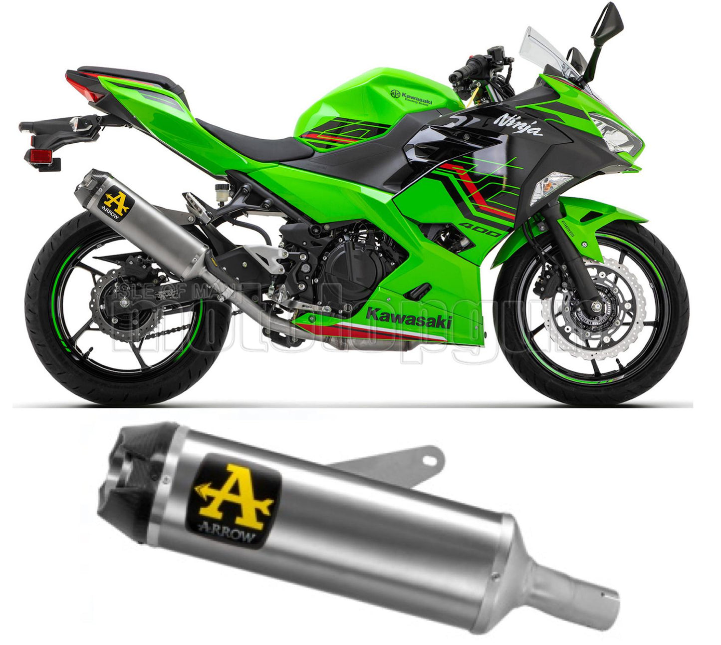 SCARICO OMOLOGATO ARROW INDY-RACE IN TITANIO CON FONDELLO IN CARBY COMPATIBILE CON KAWASAKI NINJA 400 2023