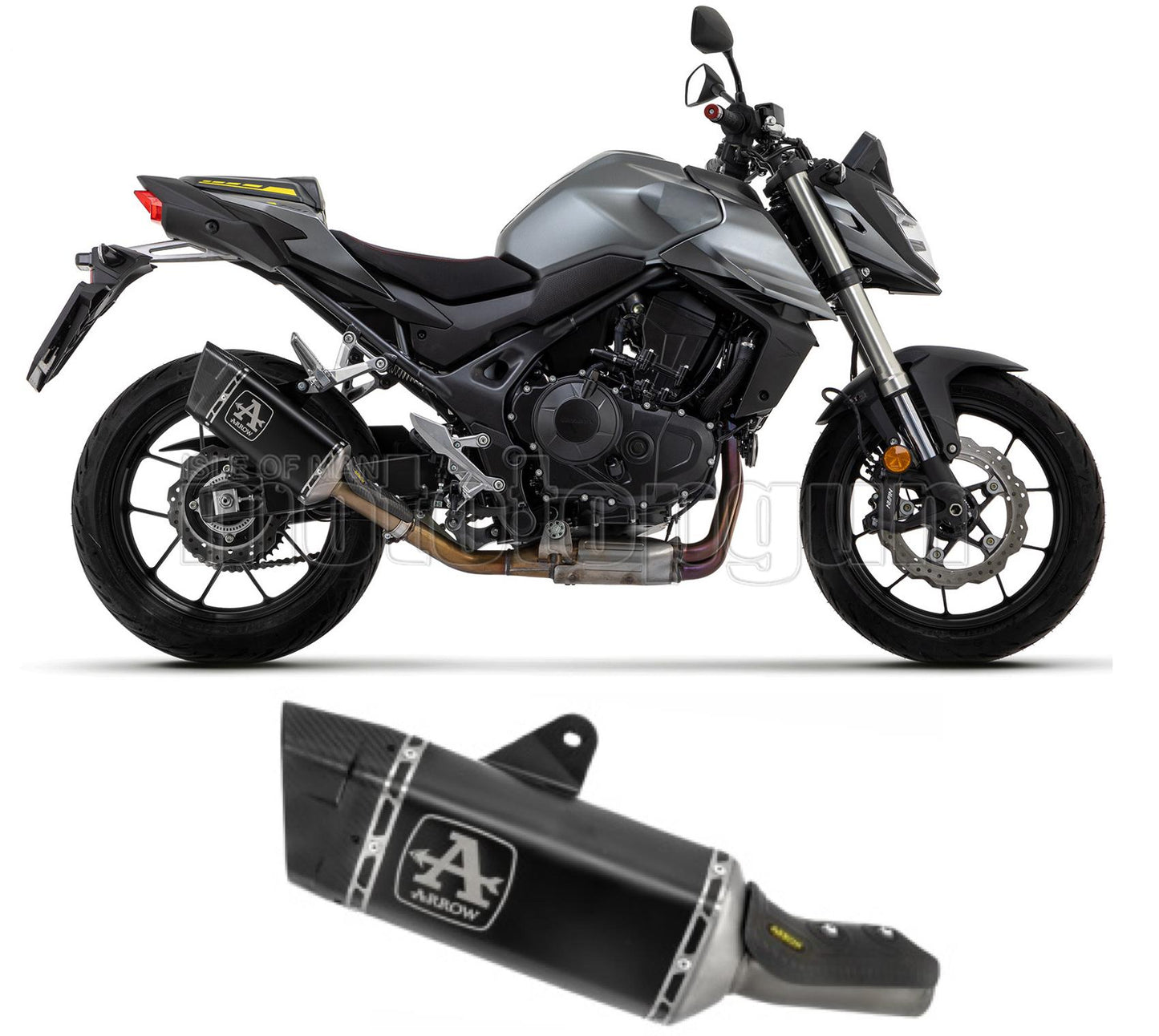 SCARICO COMPLETO OMOLOGATO CATALIZZATO ARROW PISTA IN TITANIO NERO CON FONDELLO IN CARBY COMPATIBILE CON HONDA CB 750 HORNET 2023