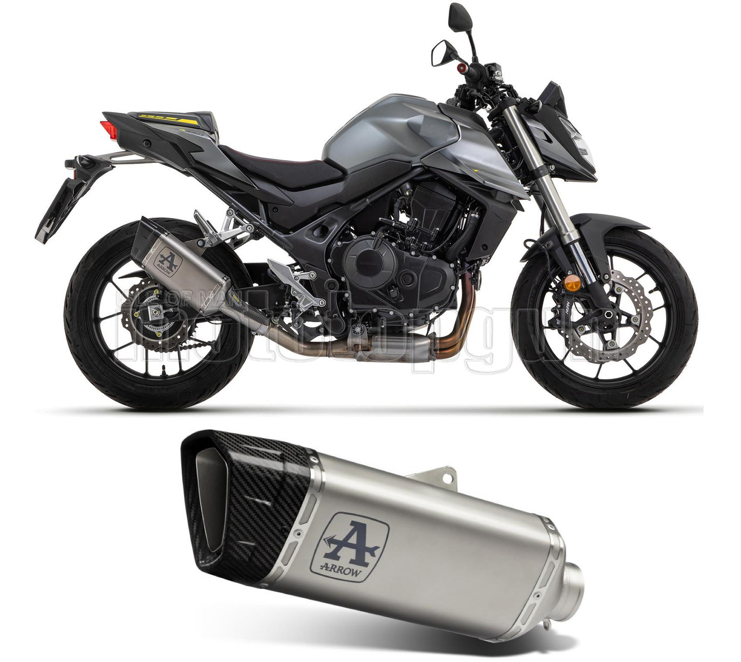 SCARICO COMPLETO OMOLOGATO CATALIZZATO ARROW PISTA IN TITANIO CON FONDELLO IN CARBY COMPATIBILE CON HONDA CB 750 HORNET 2023