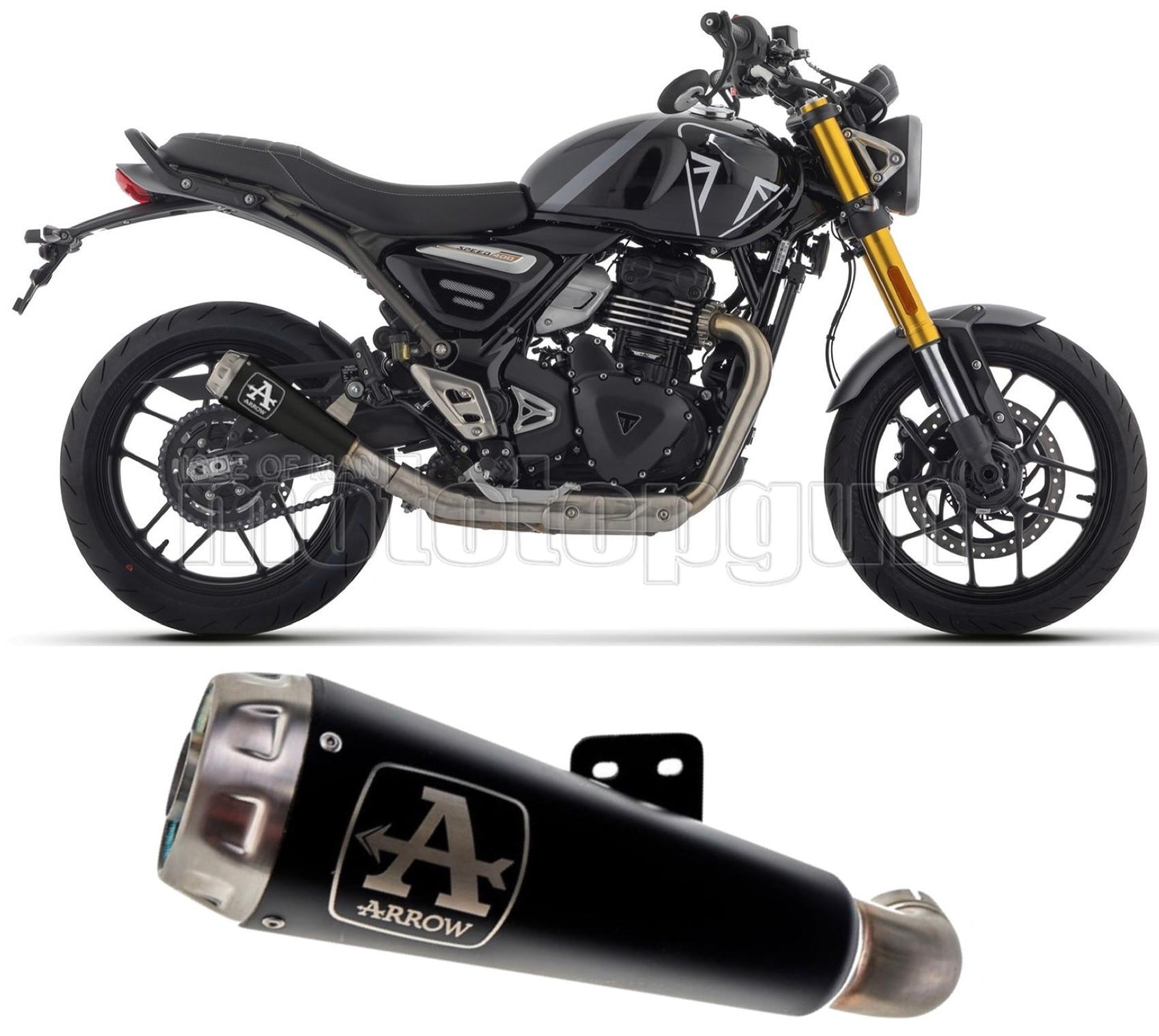 SCARICO OMOLOGATO ARROW PRO-RACE IN NICHROM NERO COMPATIBILE CON TRIUMPH SPEED 400 2024