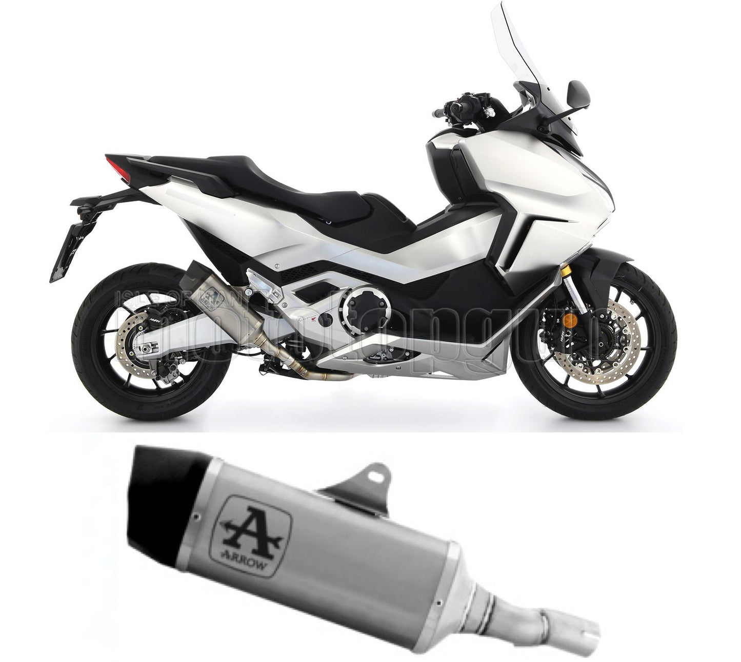 SCARICO RACE + DBKILLER ARROW INDY-RACE IN TITANIO CON FONDELLO IN CARBY COMPATIBILE CON HONDA FORZA 750 21/23