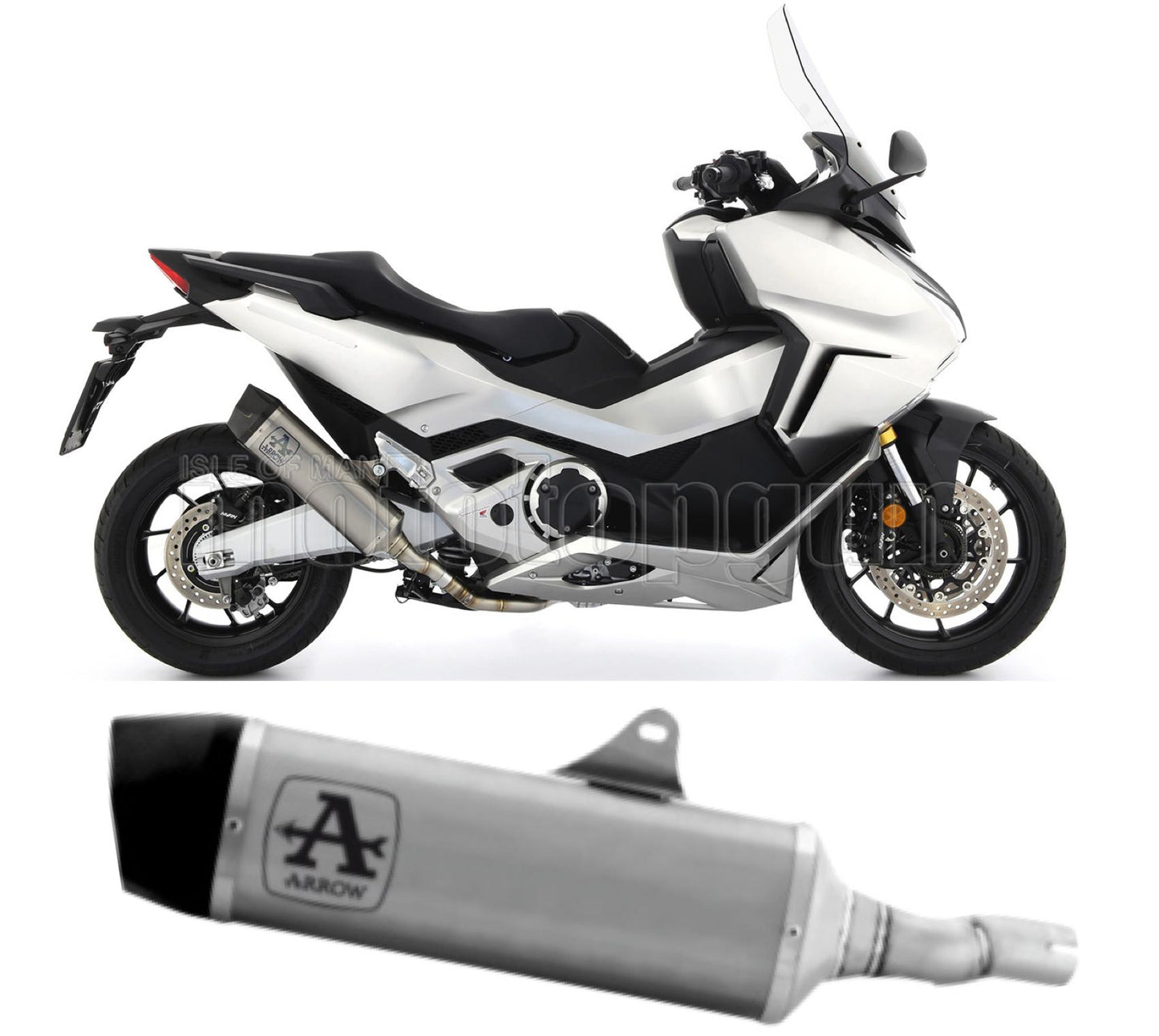 SCARICO RACE + DBKILLER ARROW INDY-RACE IN TITANIO CON FONDELLO IN CARBY COMPATIBILE CON HONDA FORZA 750 21/23