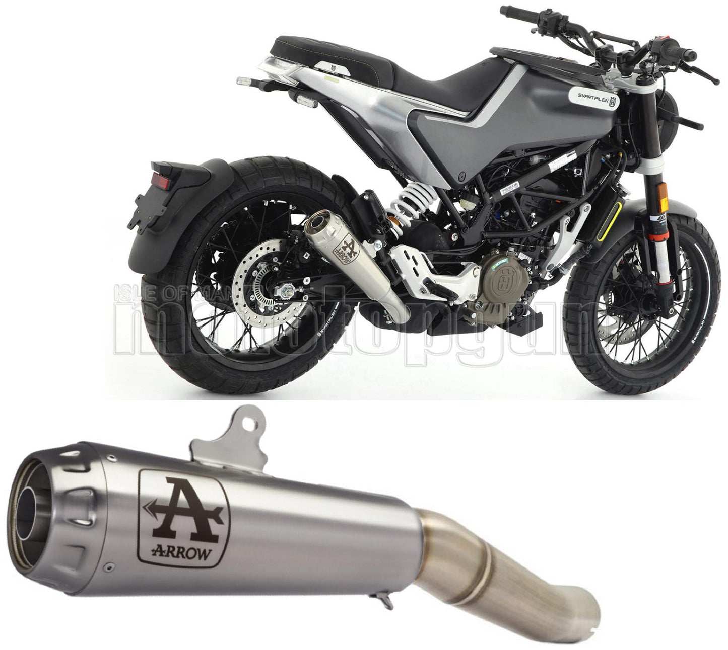 SCARICO OMOLOGATO ARROW PRO-RACE IN NICHROM CON FONDELLO IN INOX COMPATIBILE CON HUSQVARNA VITPILEN 125 21/23