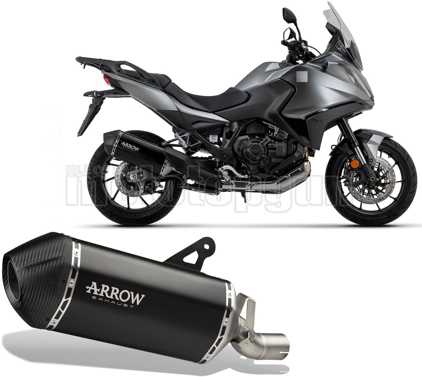 SCARICO OMOLOGATO ARROW SONORA IN TITANIO NERO CON FONDELLO IN CARBY COMPATIBILE CON HONDA NT 1100 22/23