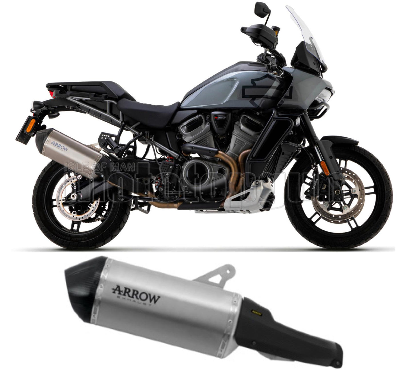 SCARICO OMOLOGATO ARROW SONORA IN TITANIO CON FONDELLO IN CARBY COMPATIBILE CON HARLEY DAVIDSON PAN AMERICA 1250 20/23