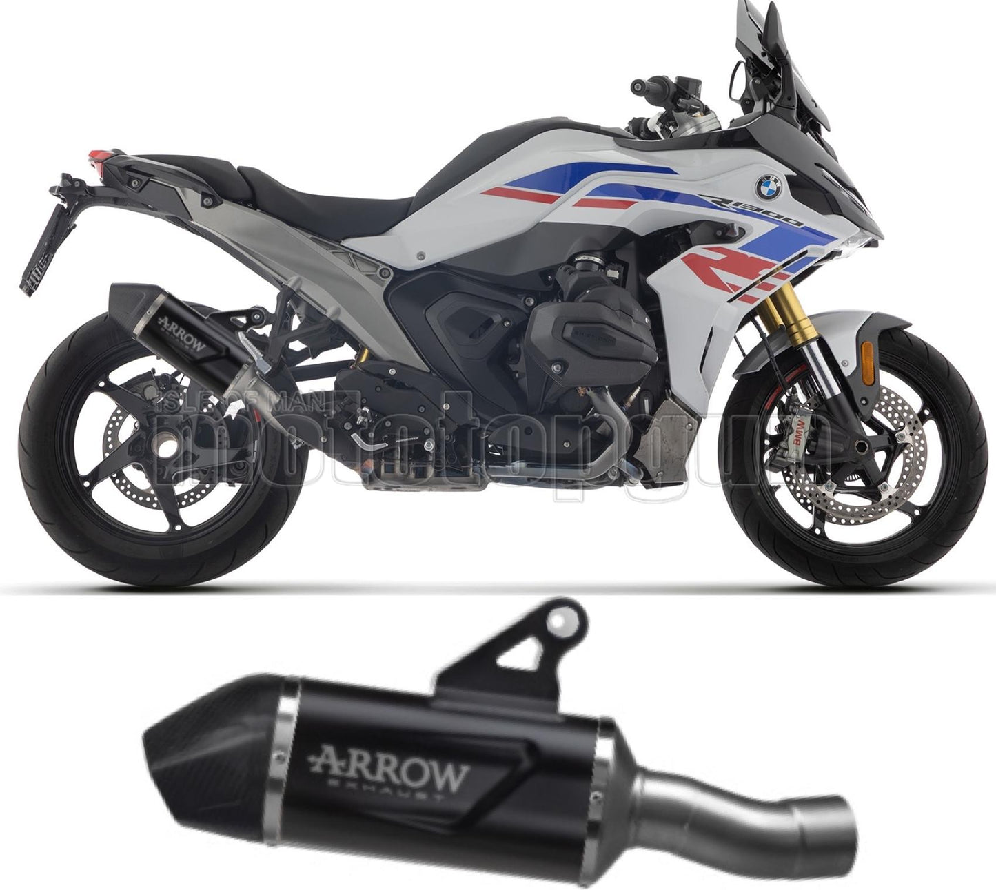 ARROW SCARICO OMOLOGATO INDY-RACE EVO ALLUMINIO NERO FONDELLO CARBY COMPATIBILE CON BMW R 1300 RS 25/26
