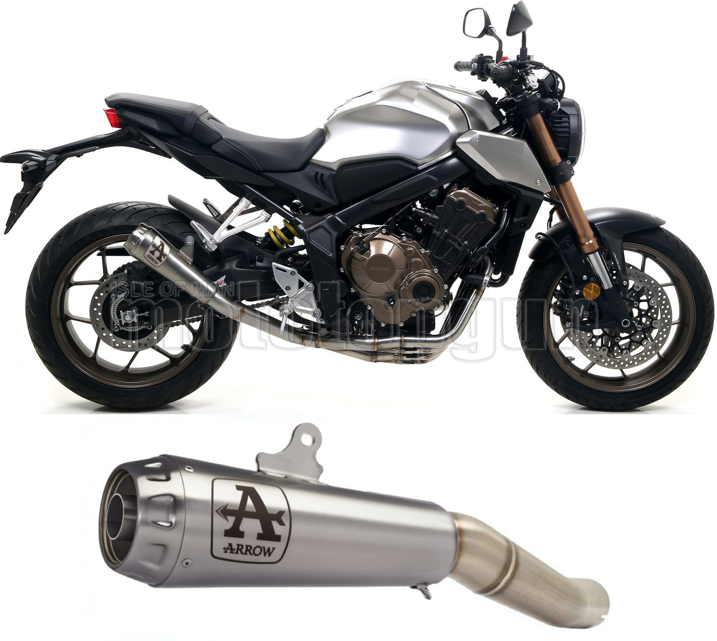 SCARICO COMPLETO OMOLOGATO CATALIZZATO ARROW PRO-RACE IN TITANIO CON FONDELLO IN TITANIO COMPATIBILE CON HONDA CB 650 R 19/22
