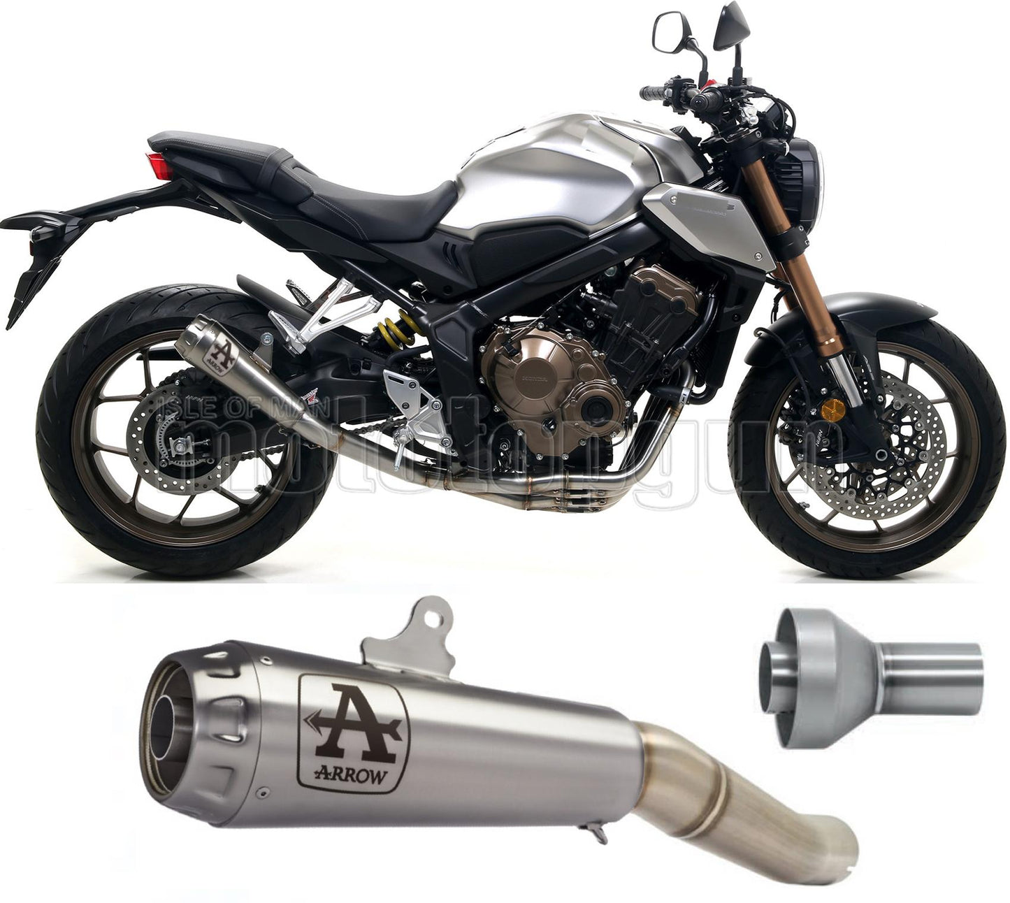 SCARICO COMPLETO OMOLOGATO CATALIZZATO ARROW PRO-RACE IN NICHROM CON FONDELLO IN INOX COMPATIBILE CON HONDA CB 650 R 19/22