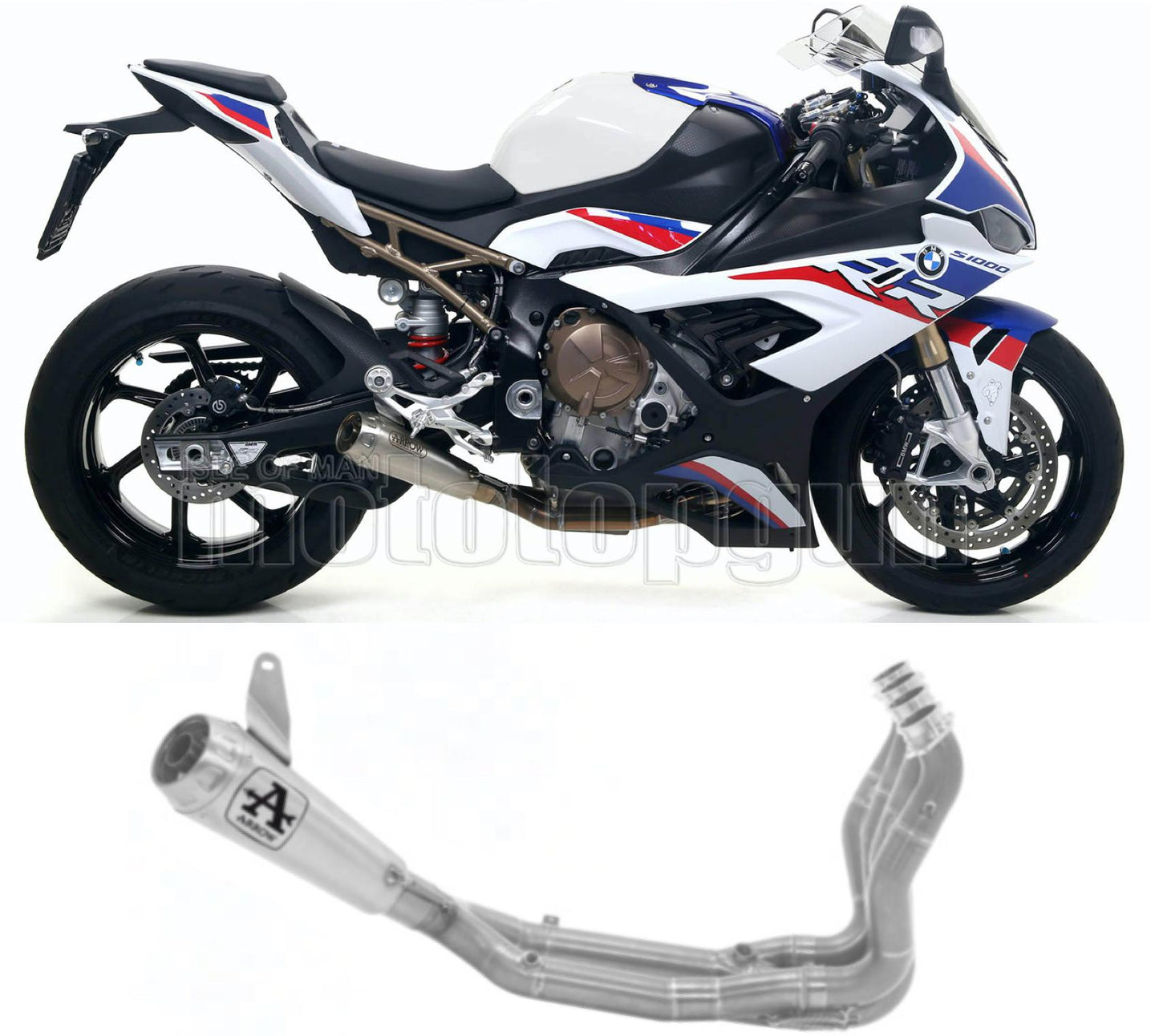 SCARICO COMPLETO OMOLOGATO CATALIZZATO ARROW PRO-RACE IN TITANIO CON FONDELLO IN TITANIO COMPATIBILE CON BMW S1000 S-1000 RR 19/23