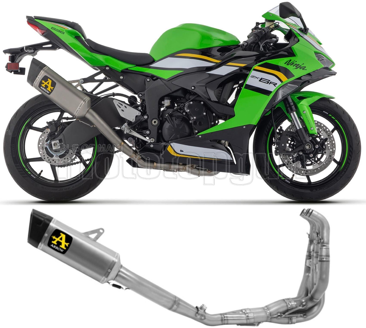 SCARICO COMPLETO OMOLOGATO CATALIZZATO ARROW PISTA IN TITANIO CON FONDELLO IN CARBY COMPATIBILE CON KAWASAKI ZX-6R ZX-6 R 636 24/25