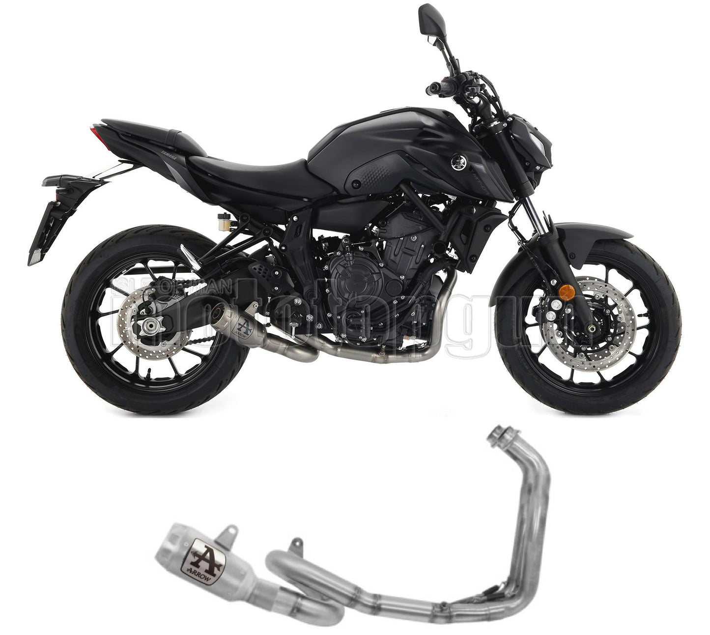 SCARICO COMPLETO OMOLOGATO CATALIZZATO BASSO ARROW PRO-RACE IN TITANIO CON FONDELLO IN TITANIO COMPATIBILE CON YAMAHA MT07 MT-07 21/23