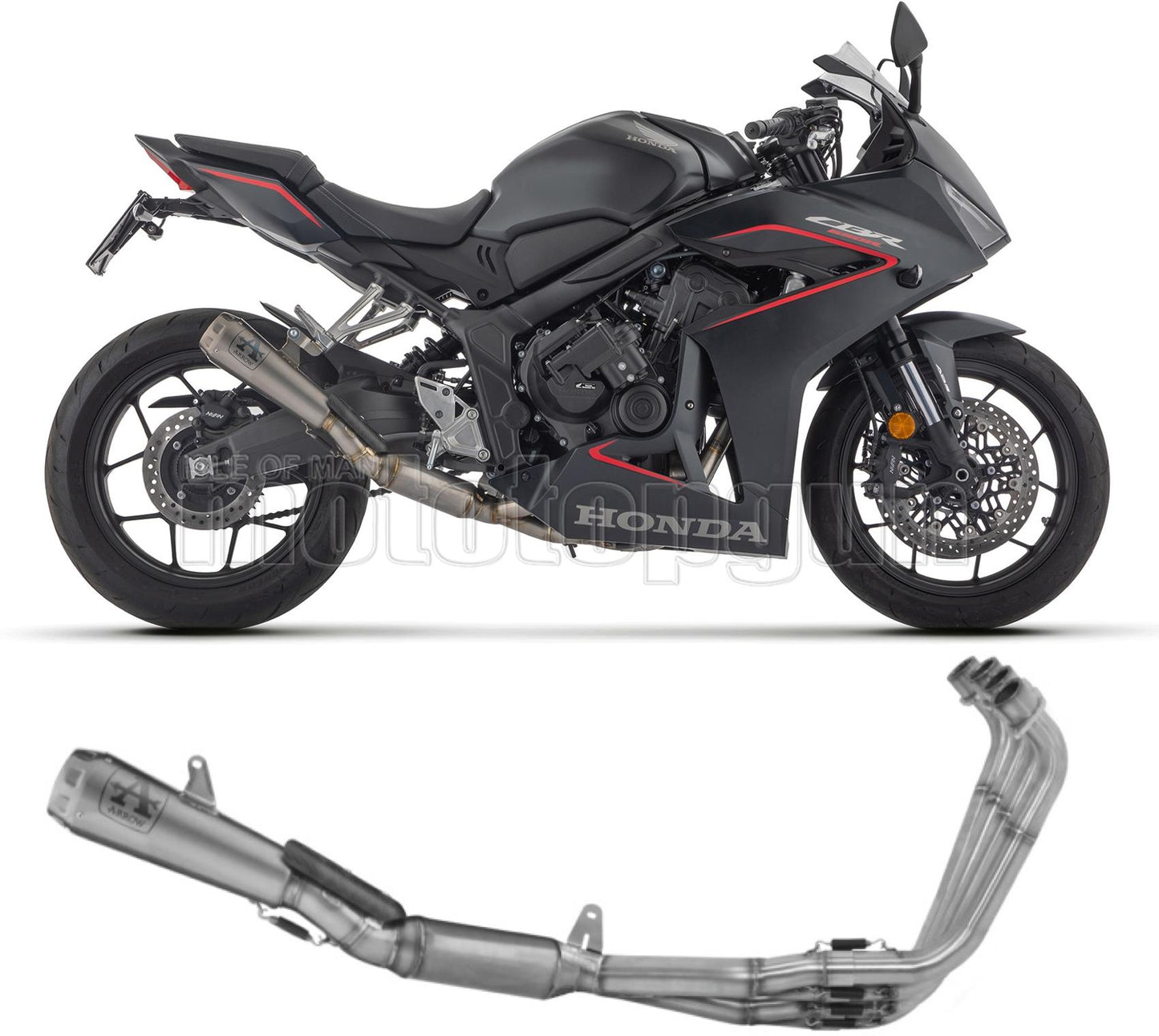 SCARICO COMPLETO OMOLOGATO CATALIZZATO BASSO ARROW PRO-RACE IN TITANIO COMPATIBILE CON HONDA CBR 650 R 2024