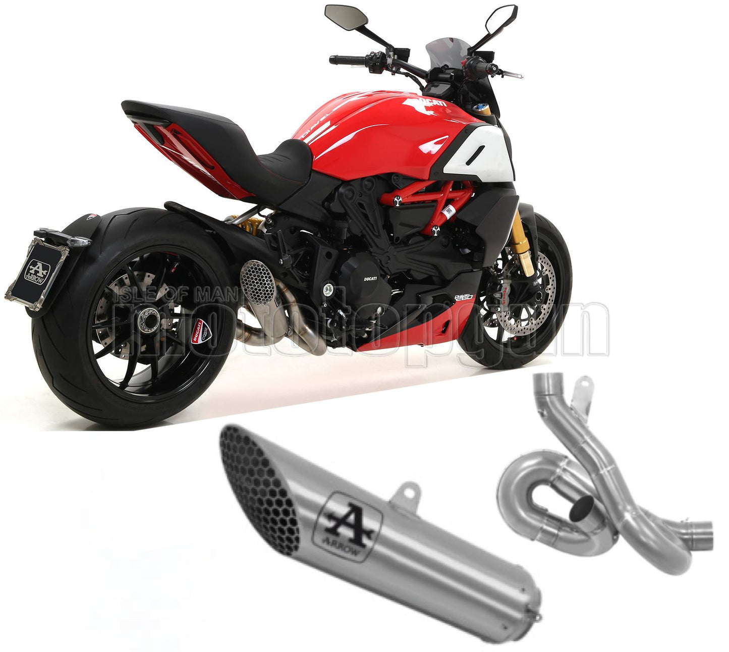 SCARICO COMPLETO OMOLOGATO CATALIZZATO ARROW PRO-RACE IN TITANIO CON FONDELLO IN TITANIO COMPATIBILE CON DUCATI DIAVEL 1260 S 19/20