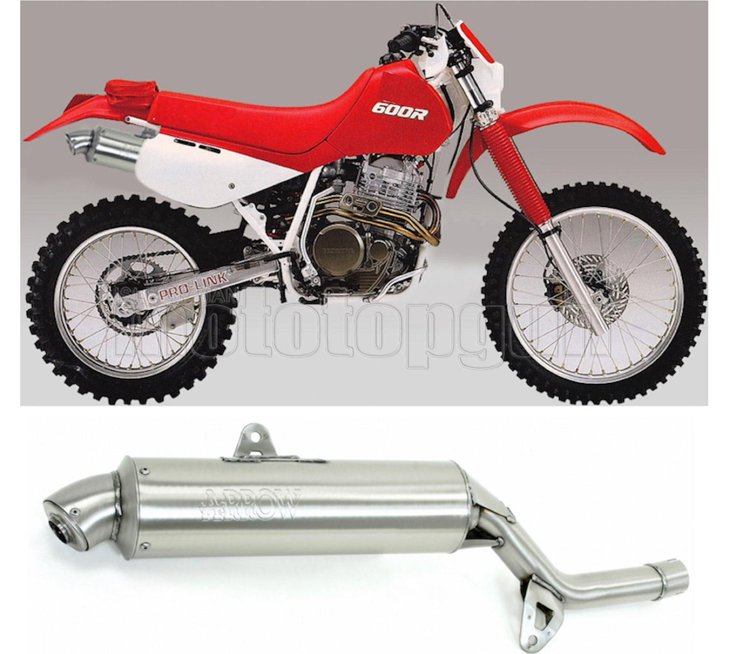 SCARICO OMOLOGATO ARROW PARIS DACAR IN INOX CON FONDELLO IN INOX COMPATIBILE CON HONDA XR 600 R 91/98