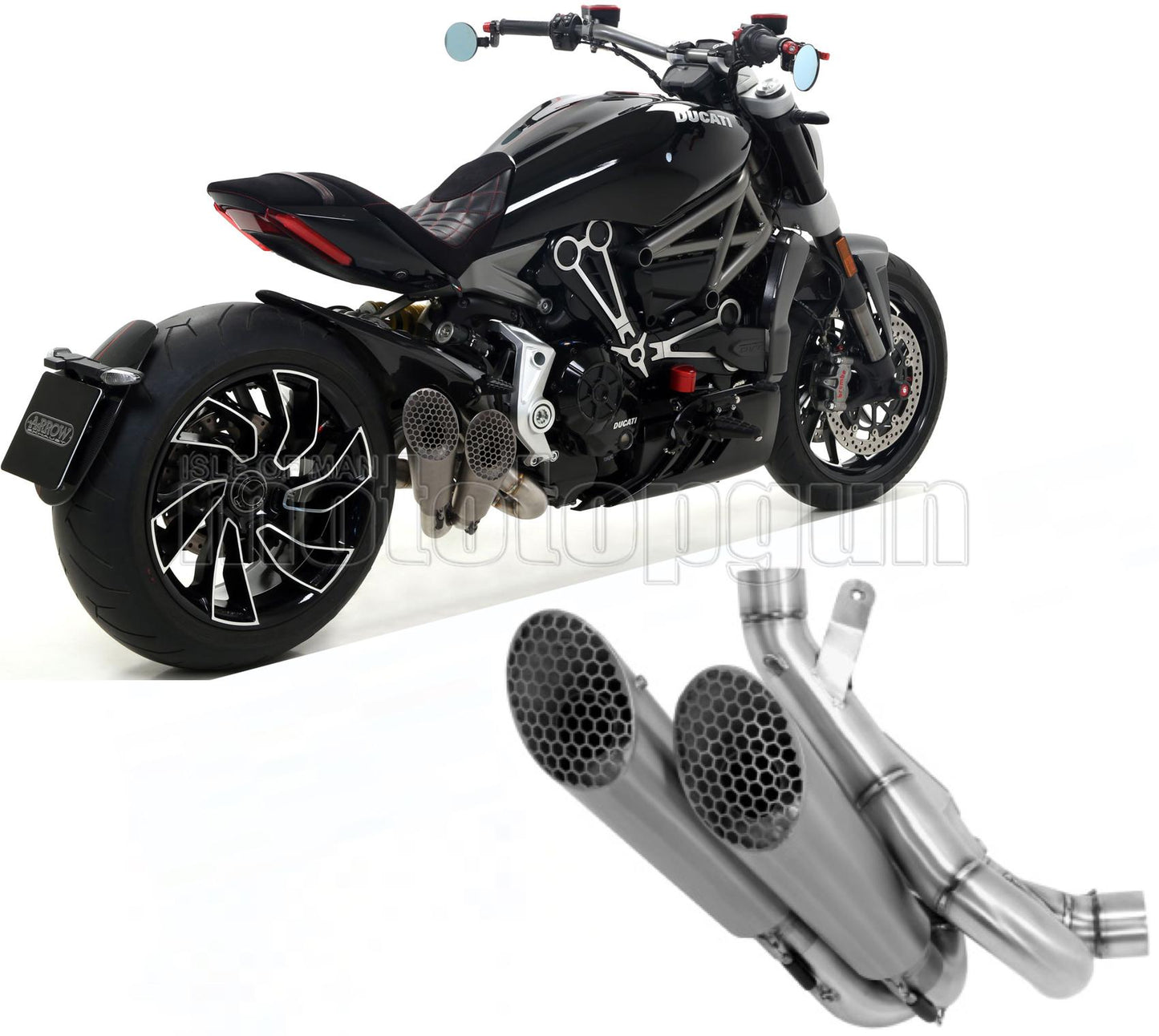 SCARICO COMPLETO OMOLOGATO CATALIZZATO ARROW PRO-RACE IN TITANIO CON FONDELLO IN TITANIO COMPATIBILE CON DUCATI XDIAVEL X-DIAVEL 16/20