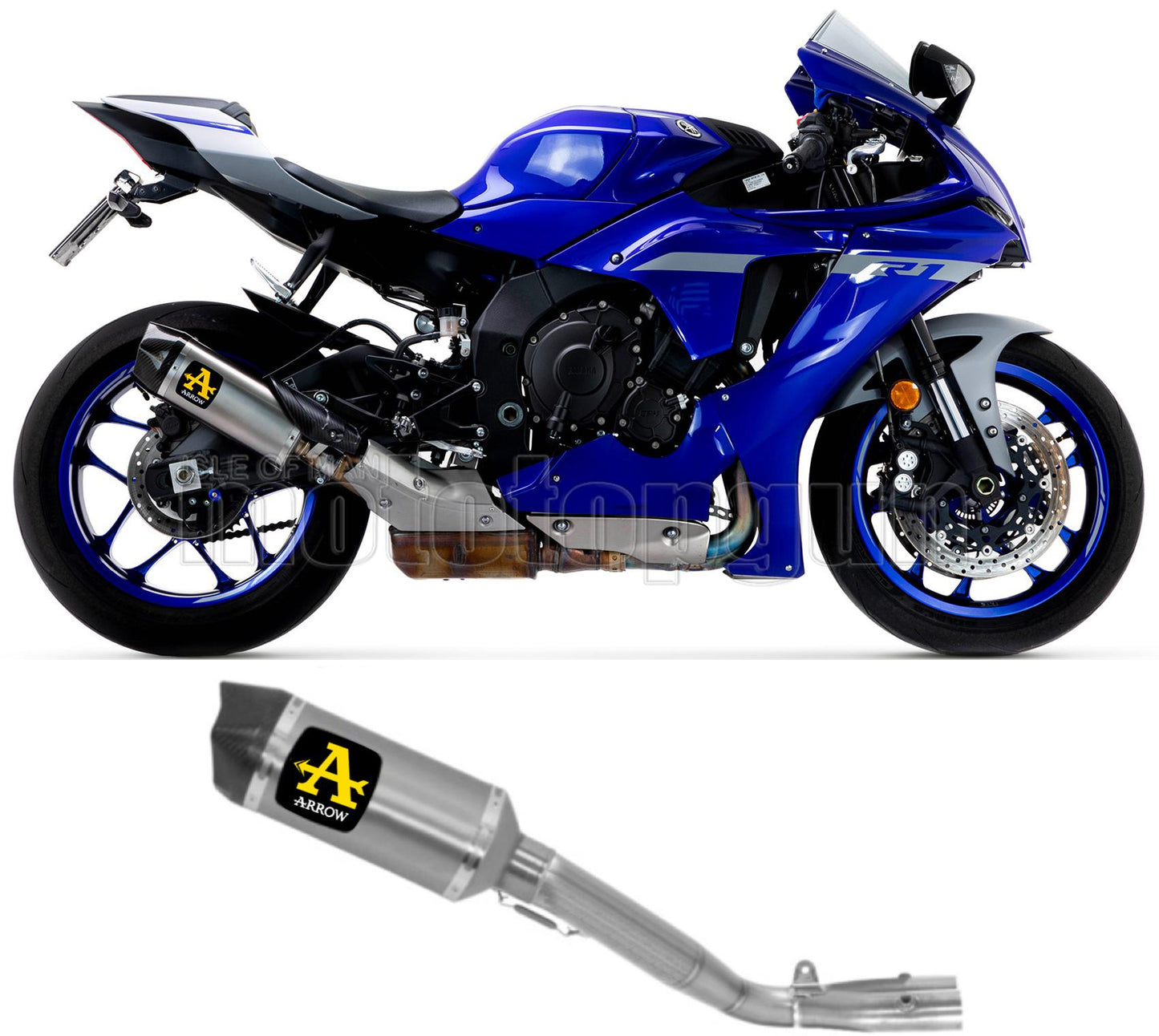 SCARICO COMPLETO OMOLOGATO CATALIZZATO ARROW RACE-TECH IN TITANIO CON FONDELLO IN CARBY COMPATIBILE CON YAMAHA YZF 1000 R1 17/23