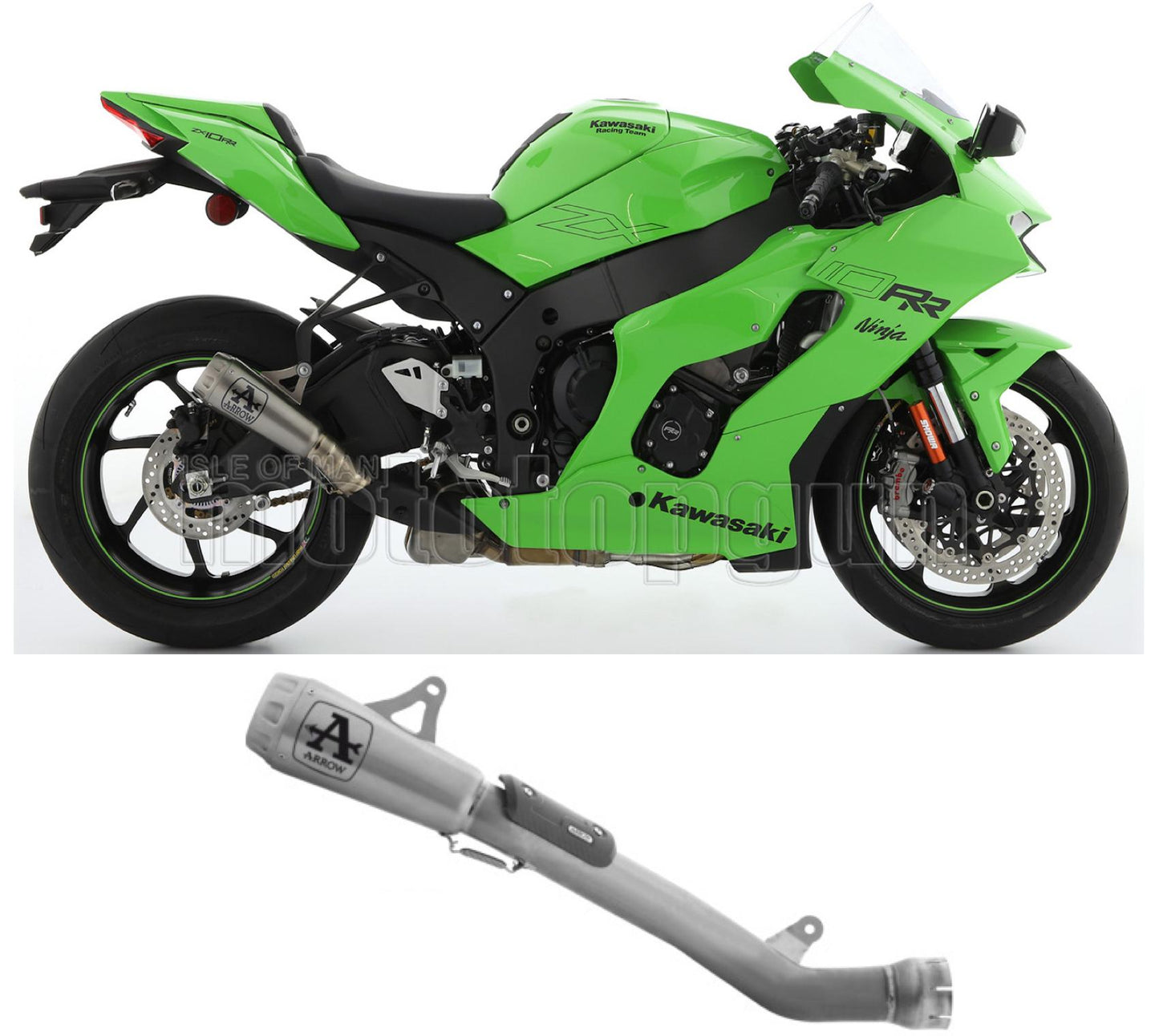 SCARICO COMPLETO OMOLOGATO CATALIZZATO ARROW PRO-RACE IN TITANIO CON FONDELLO IN TITANIO COMPATIBILE CON KAWASAKI ZX-10RR ZX-10 RR 21/23