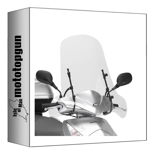 GIVI PARABREZZA TRASPARENTE 102A + ATACCO COMPATIBILE CON MBK FLAME X 125 07/12