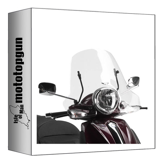 GIVI PARABREZZA TRASPARENTE 106A + ATACCO COMPATIBILE CON PIAGGIO BEVERLY TOURER 125-250 08/10