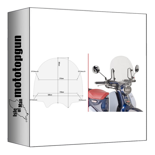 GIVI PARABREZZA TRASPARENTE 1168A + ATACCO COMPATIBILE CON HONDA SUPER CUB C125 22/24