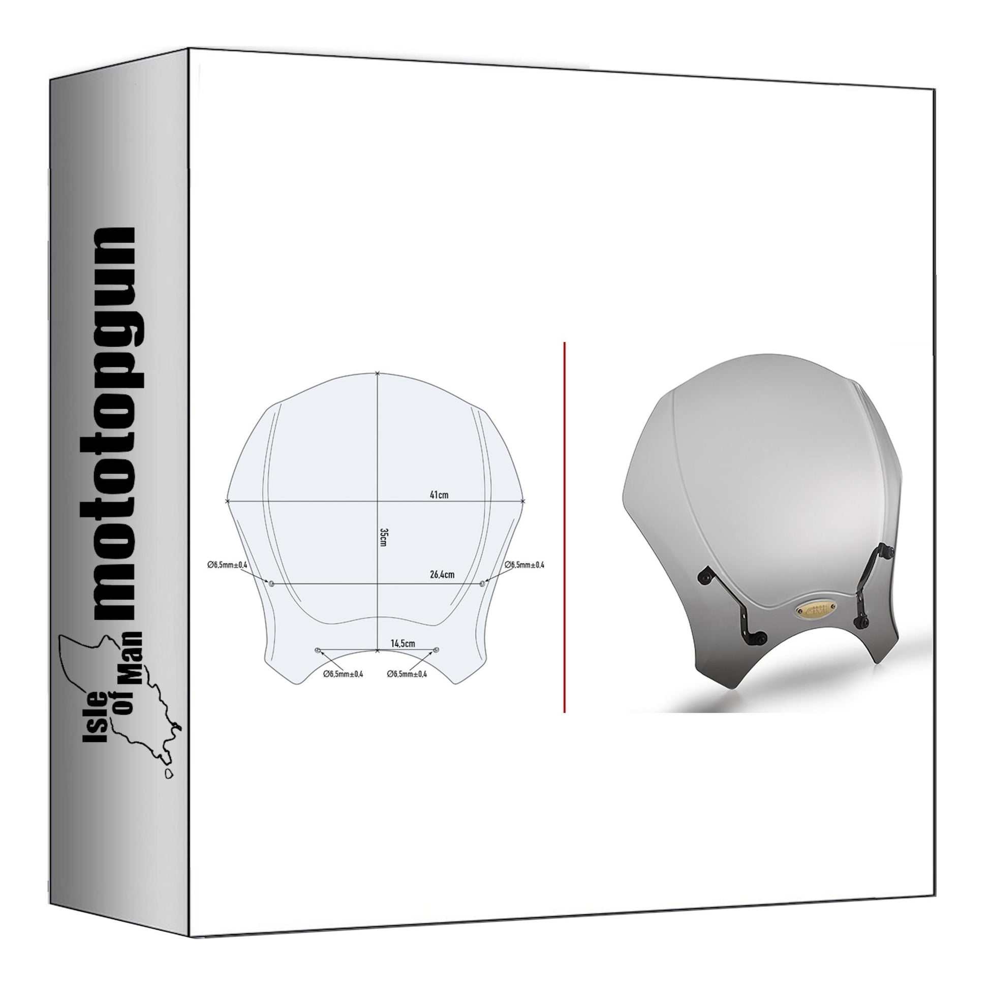 GIVI CUPOLINO UNIVERSALE FUMÉ 140S + ATACCO COMPATIBILE CON ROYAL ENFIELD SCRAM 411 22/24