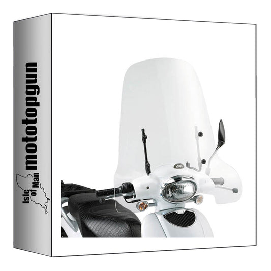 GIVI PARABREZZA TRASPARENTE 153A + ATACCO COMPATIBILE CON APRILIA SCARABEO 50-100 09/13
