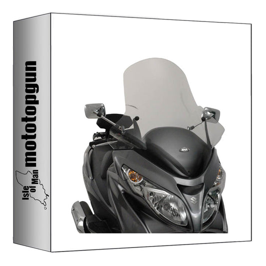 GIVI PARABREZZA TRASPARENTE 266DT + ATACCO COMPATIBILE CON SUZUKI BURGMAN 400 K7-K8-K9 06/16