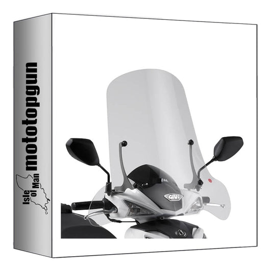 GIVI PARABREZZA TRASPARENTE 297A + ATACCO COMPATIBILE CON SYM SYMPHONY SR 50-125-151 10/16