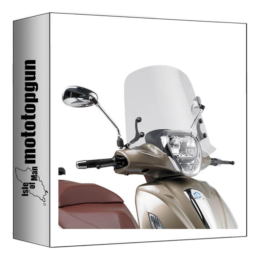 GIVI PARABREZZA TRASPARENTE 357A + ATACCO COMPATIBILE CON PIAGGIO BEVERLY 125-300 IE-350 10/20