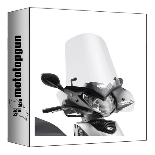 GIVI PARABREZZA TRASPARENTE 443A + ATACCO COMPATIBILE CON KYMCO PEOPLE GTI 125-200 10/20
