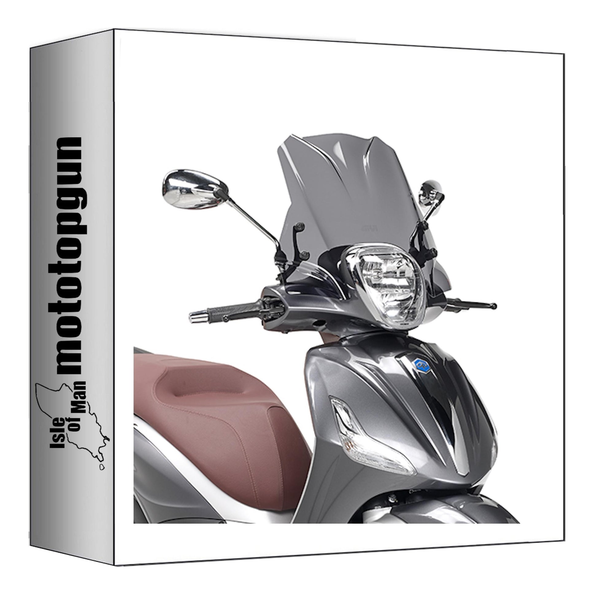 GIVI CUPOLINO FUMÉ 5606S + ATACCO COMPATIBILE CON PIAGGIO BEVERLY 125-300 IE-350 10/20