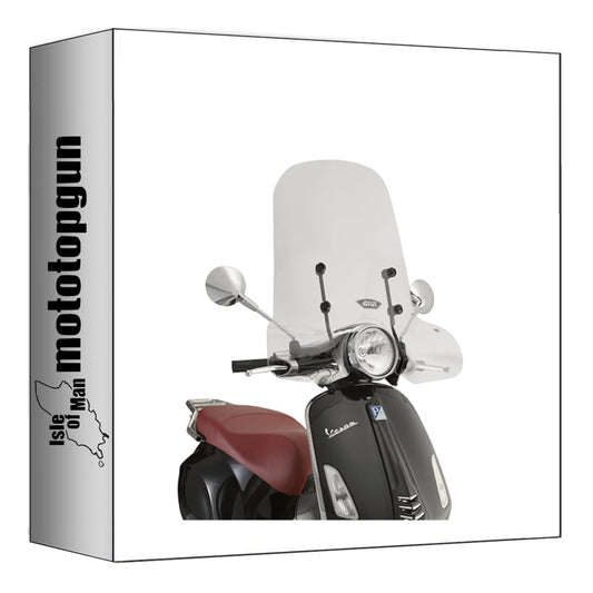 GIVI PARABREZZA TRASPARENTE 5608A + ATACCO COMPATIBILE CON PIAGGIO VESPA PRIMAVERA 50-125-150 14/24