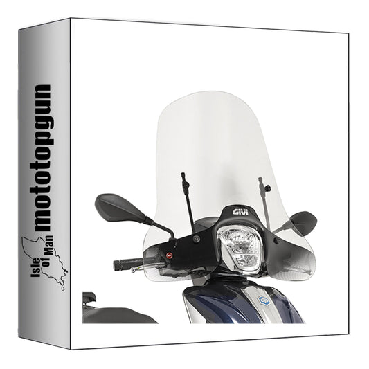 GIVI PARABREZZA TRASPARENTE 5612A + ATACCO COMPATIBILE CON PIAGGIO MEDLEY 125-150 16/19
