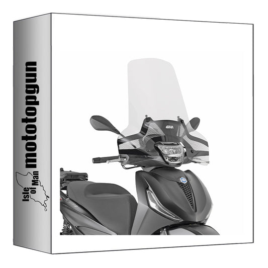 GIVI PARABREZZA TRASPARENTE 5621A + ATACCO COMPATIBILE CON PIAGGIO BEVERLY 300-400 HPE 21/24