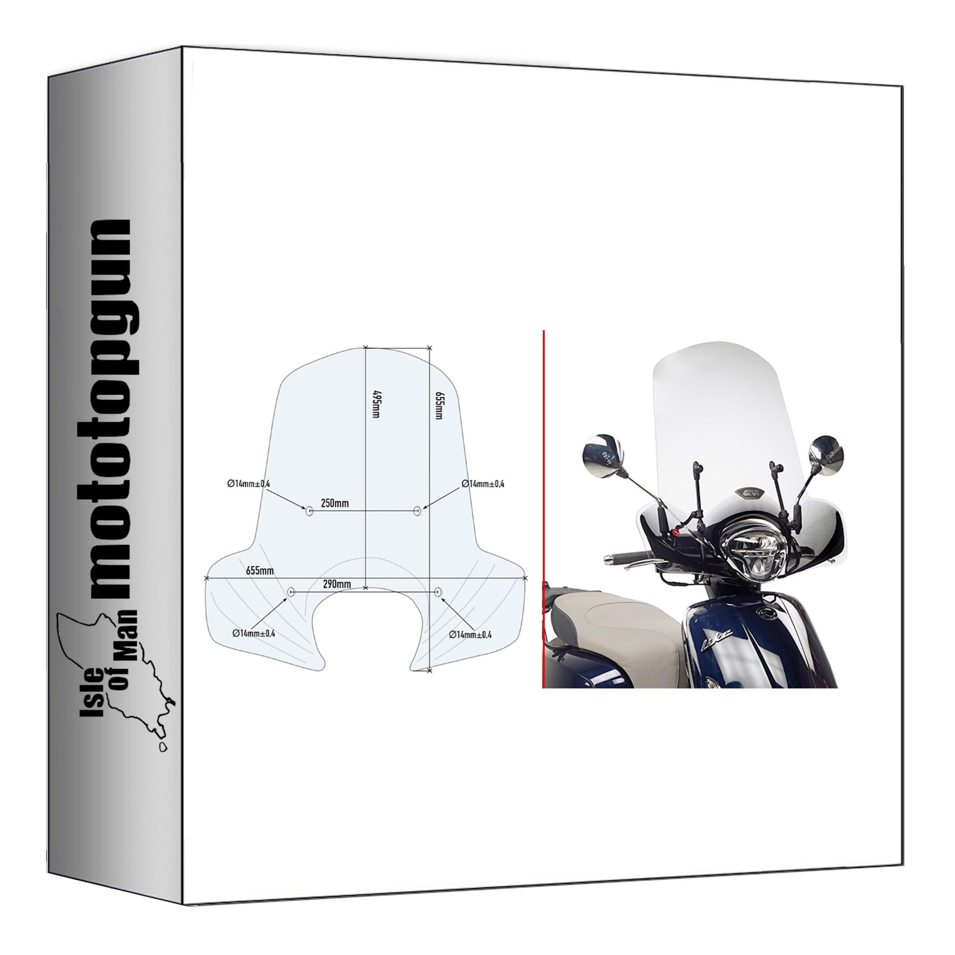 GIVI PARABREZZA TRASPARENTE 6109A + ATACCO COMPATIBILE CON KYMCO LIKE 50-125-150 17/24