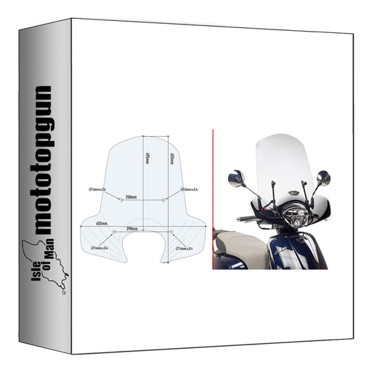 GIVI PARABREZZA TRASPARENTE 6109A + ATACCO COMPATIBILE CON KYMCO LIKE 50-125-150 17/24