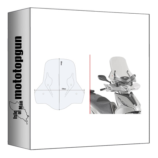 GIVI PARABREZZA TRASPARENTE 6114DT + ATACCO COMPATIBILE CON KYMCO AGILITY 300-350 R16 19/24