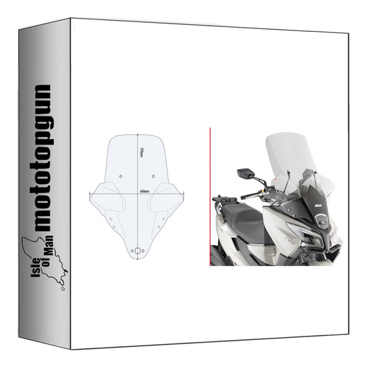 GIVI PARABREZZA TRASPARENTE 6115DT + ATACCO COMPATIBILE CON KYMCO X-TOWN 125-300 CITY 20/24
