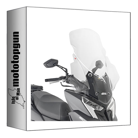 GIVI PARABREZZA TRASPARENTE 6121DT + ATACCO COMPATIBILE CON KYMCO DINK 125-150 FLAT 23/24