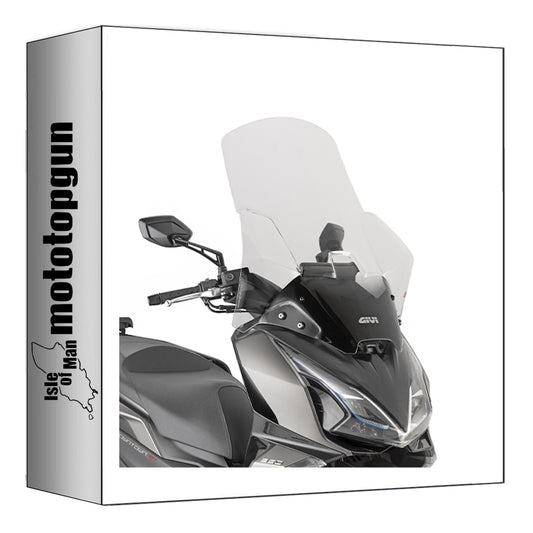 GIVI PARABREZZA TRASPARENTE 6126DT + ATACCO COMPATIBILE CON KYMCO DOWNTOWN 350 GT 2024