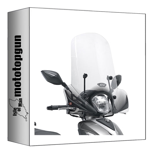 GIVI PARABREZZA TRASPARENTE 7054A + ATACCO COMPATIBILE CON SYM SYMPHONY ST 50-125-200 15/20