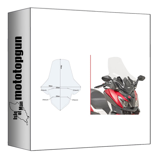GIVI PARABREZZA TRASPARENTE 7056DT + ATACCO COMPATIBILE CON SYM JOYRIDE 300 22/24