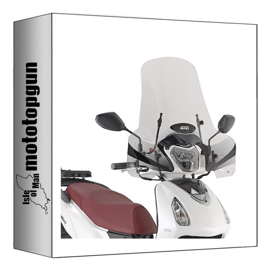 GIVI PARABREZZA TRASPARENTE 7057A + ATACCO COMPATIBILE CON SYM SYMPHONY 125 EURO 5 2020