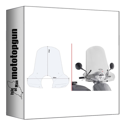 GIVI PARABREZZA TRASPARENTE 7062A + ATACCO COMPATIBILE CON SYM FIDDLE 125 EURO 5 2020
