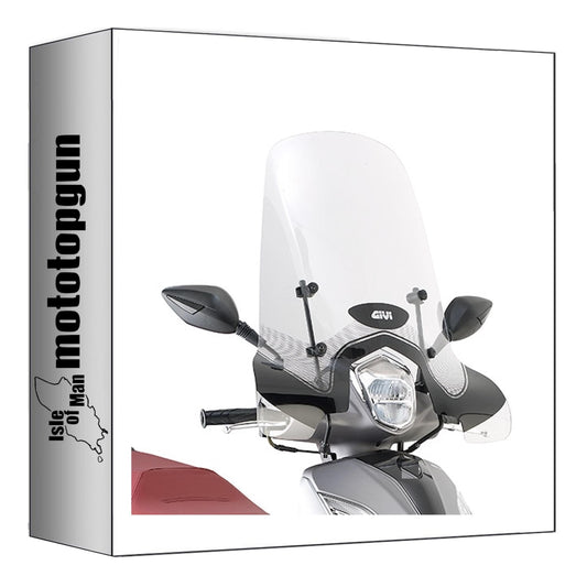 GIVI PARABREZZA TRASPARENTE 7067A + ATACCO COMPATIBILE CON SYM SYMPHONY ST 50-125-200 21/24